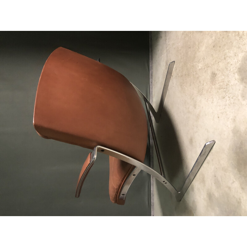 Paire de fauteuils vintage "Lobby" en fibre de verre et cuir par Preben Fabricius pour Arnold Exclusiv, 1972