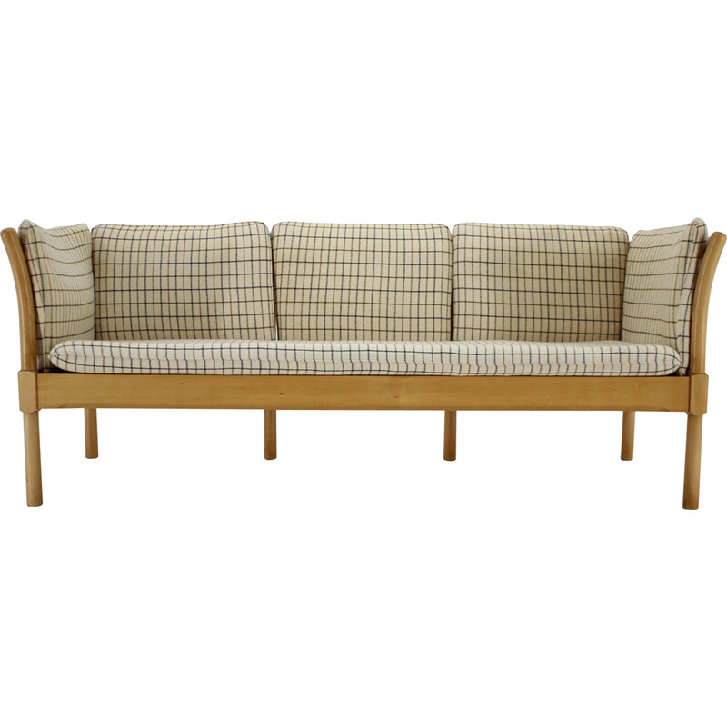 Vintage 3-seater sofa in beech wood, Denmark 1970