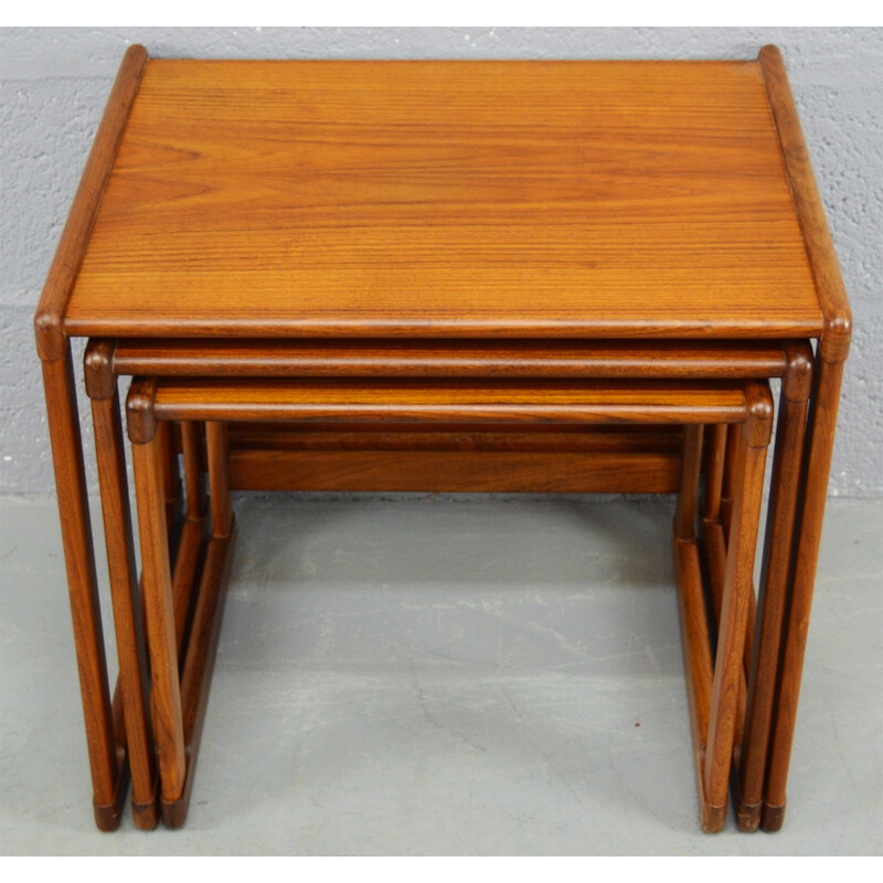 Set of 3 nesting tables in solid teak - 1960