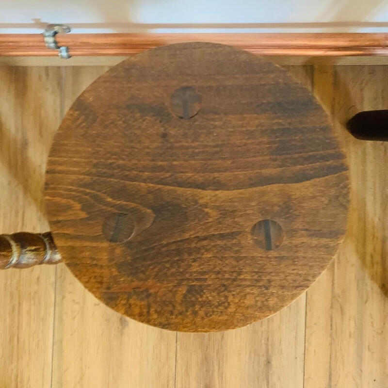 Juego de 4 taburetes vintage de madera con trípode