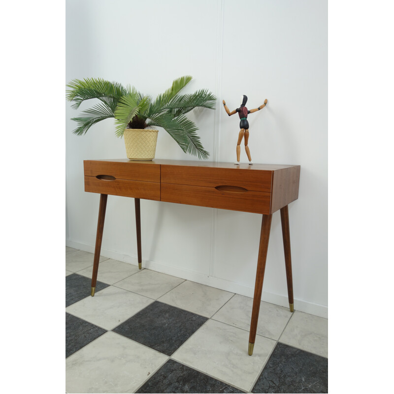 Teak danish hall sidetable with drawers - 1960s