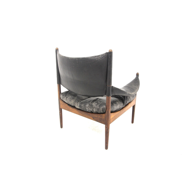 Vintage "Modus" leather armchair by Kristian Vedel for Søren Willadesen Møbelfabrik, Denmark 1960
