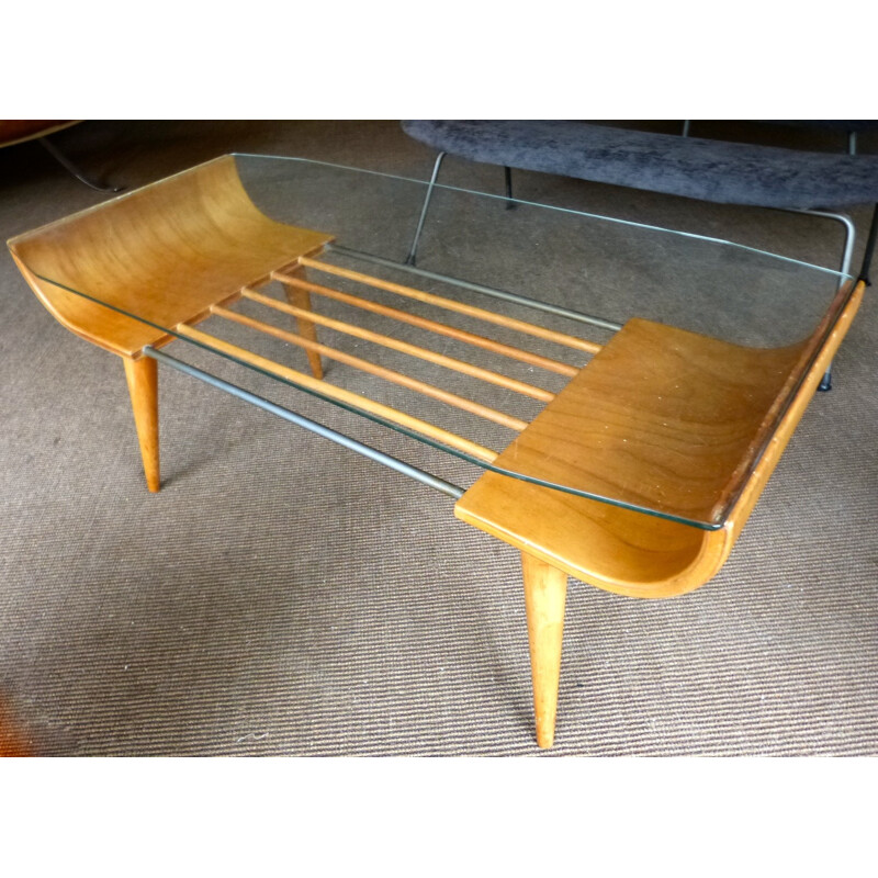 Plywood coffee table, LUTJENS - 1940s