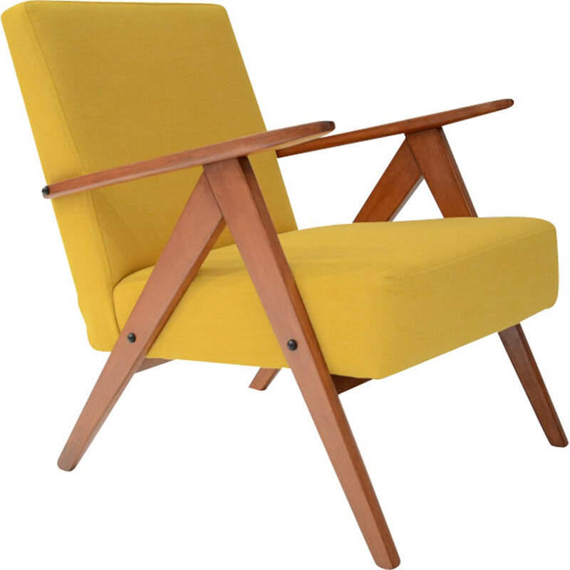 Mid century Kompas yellow armchair - 1970s