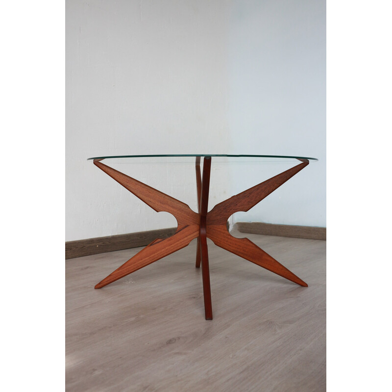 Vintage Spider teak coffee table by Vladimir Kagan for Sika Møbler, Denmark 1960s