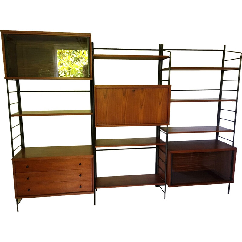 Mid-century teak modular bookcase - 1950s