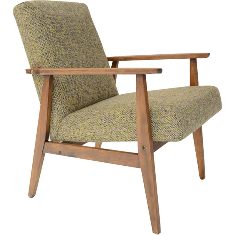 Fauteuil signé H. Lis chiné vert - 1960