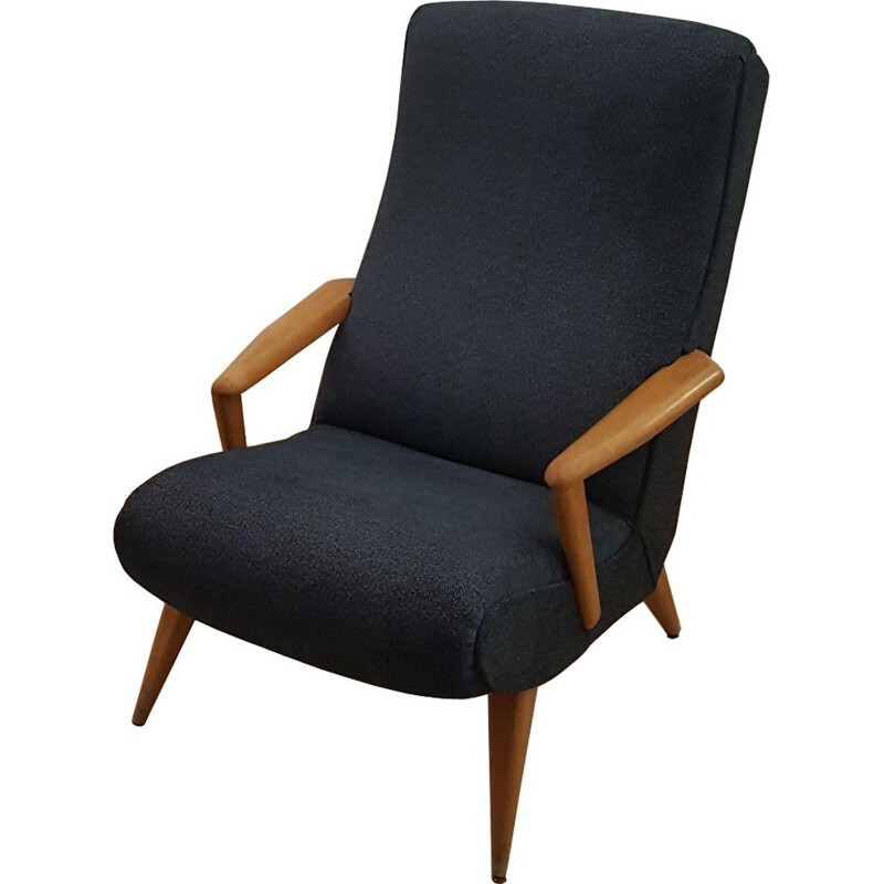Paire de fauteuils vintage gris foncé - 1950