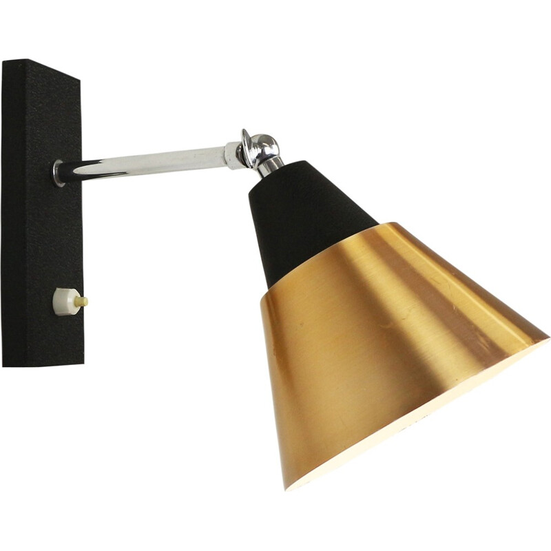 Copper and black coloured wall light - 1970s