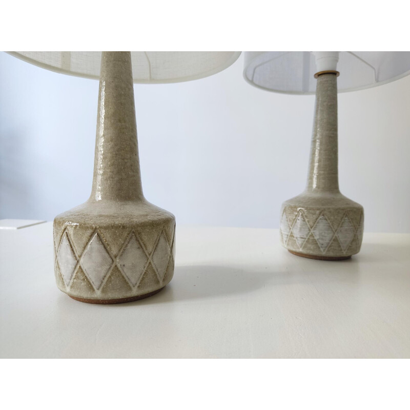 Pair of vintage ceramic lamps by Per Linnemann Schmidt for Palshus Pottery, Denmark 1960