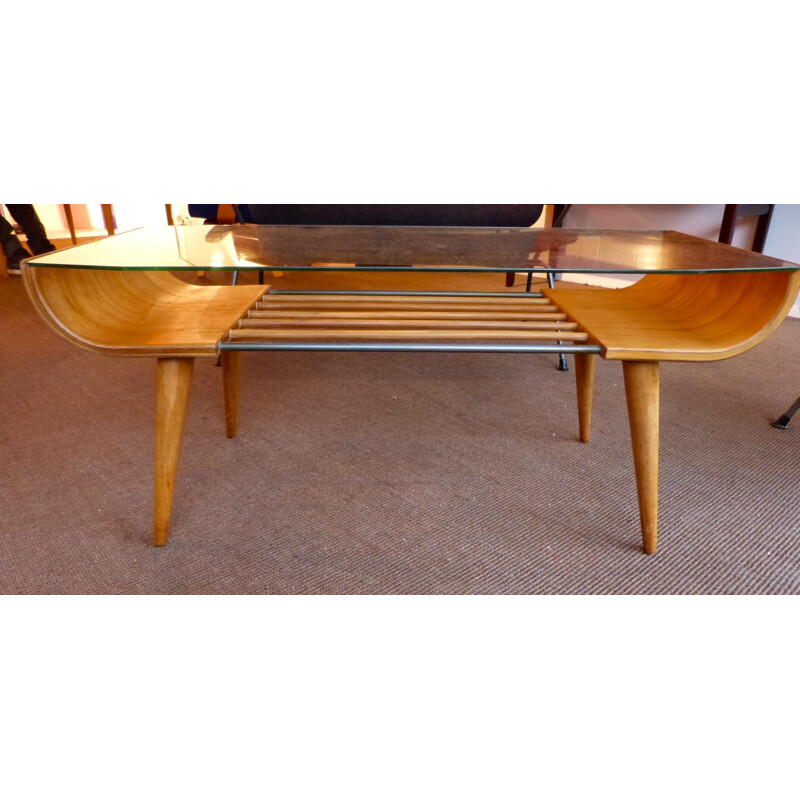 Plywood coffee table, LUTJENS - 1940s