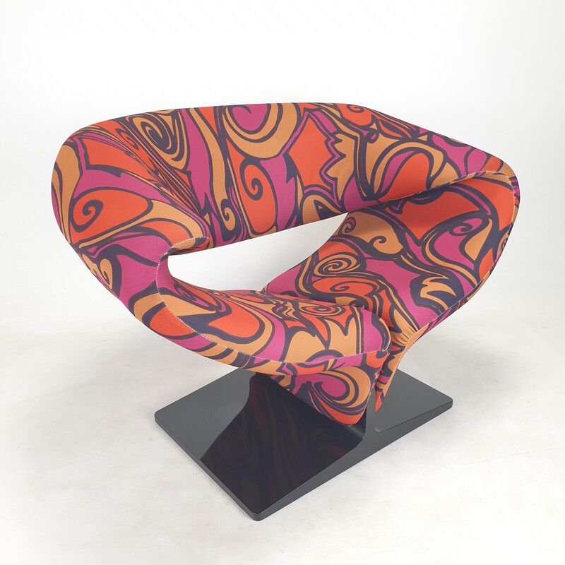 Vintage Ribbon fabric armchair by Pierre Paulin for Artifort, Netherlands 1960