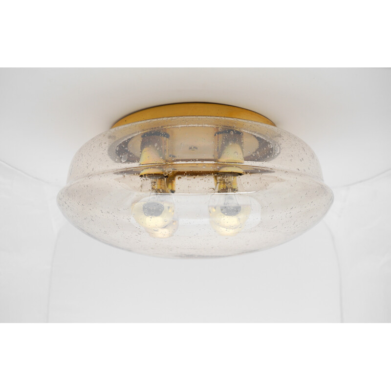 Vintage 4-light amber glass ceiling lamp for Limburg, Germany 1960