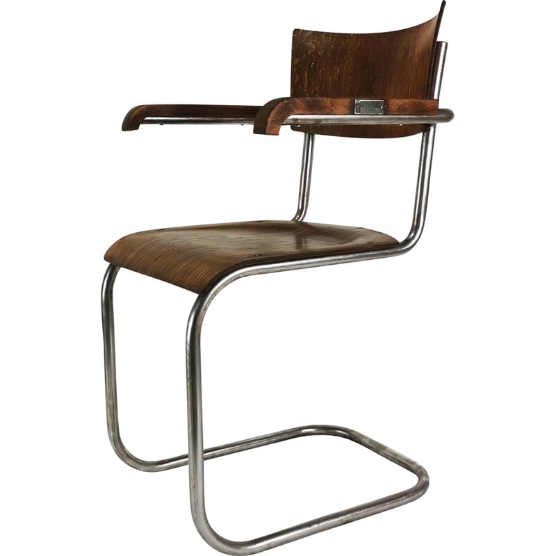 Fauteuil vintage S43 par M. Stam pour Robert Slezak, Tchécoslovaquie 1930