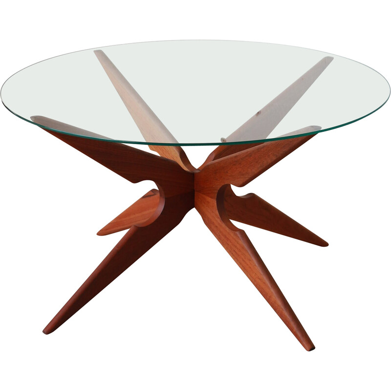 Table basse vintage Spider en teck par Vladimir Kagan pour Sika Møbler, Danemark 1960