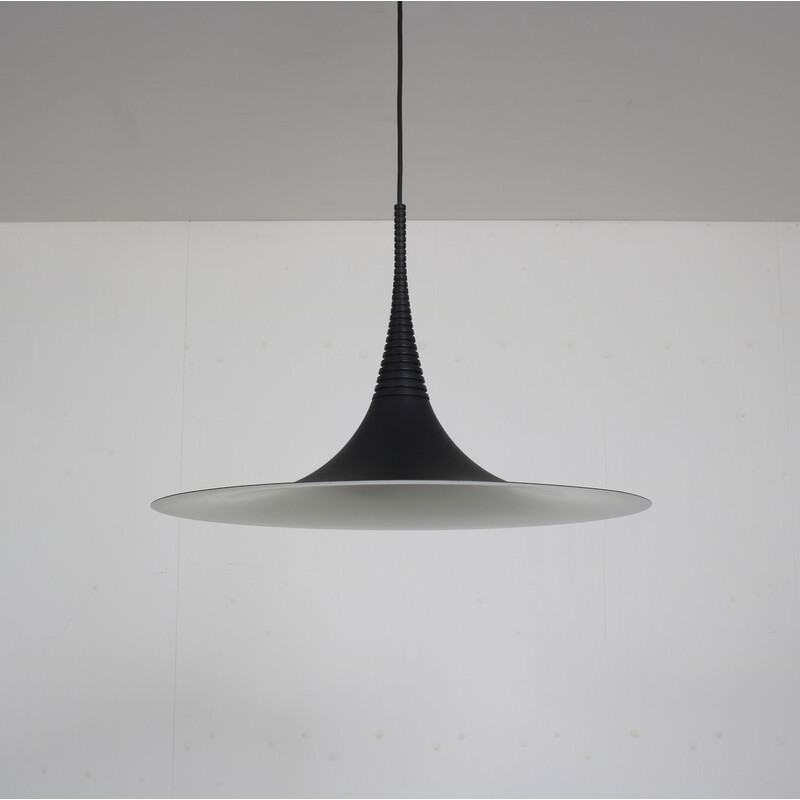 Vintage lacquered metal pendant lamp by Ad Van Berlo for Vrieland, Netherlands 1980