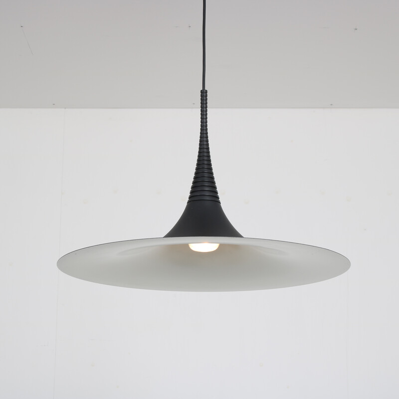 Vintage lacquered metal pendant lamp by Ad Van Berlo for Vrieland, Netherlands 1980