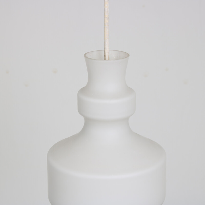 Vintage milk glass pendant lamp for Raak, Netherlands 1960