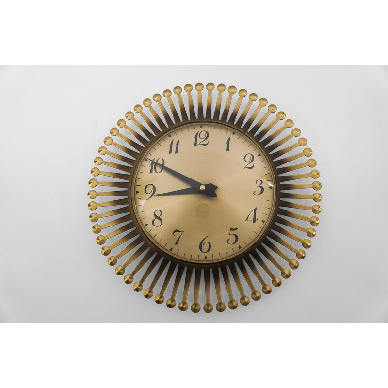 Vintage brass wall clock by Meister Anker, Germany 1960