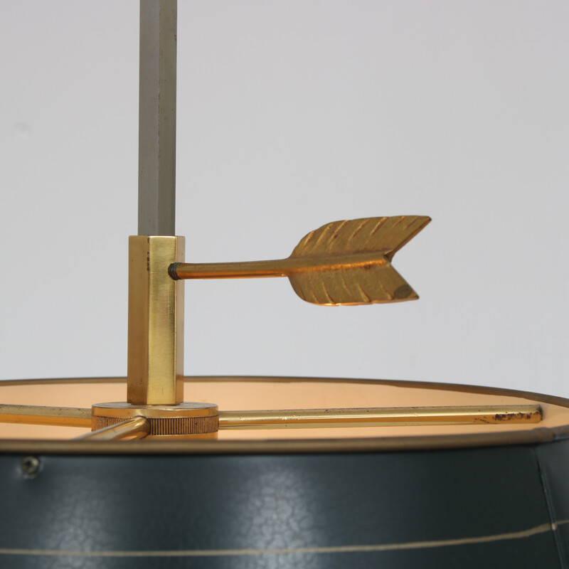 Vintage Bouillot lamp in brass with 3 arms, France 1950