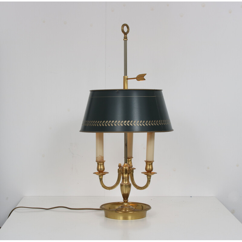 Vintage Bouillot lamp in brass with 3 arms, France 1950