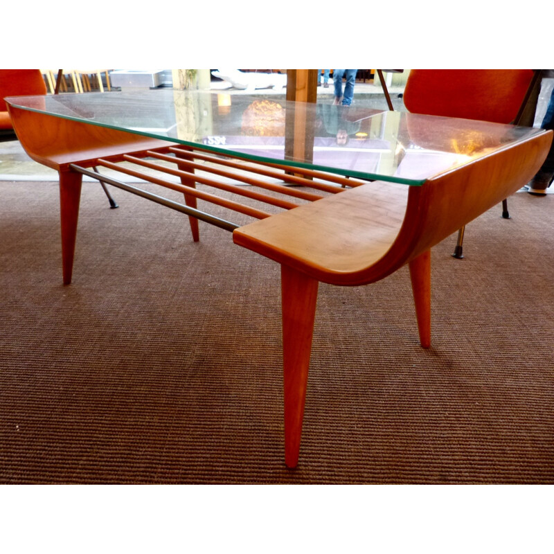 Table basse plywood, LUTJENS - années 40
