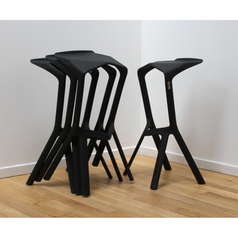 Set of 4 vintage Miura Plank polypropylene bar stools by Konstantin Grcic