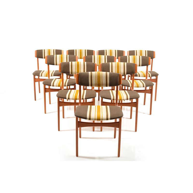 Set of 10 Dinner chairs by Thorsø Stolefabrik - 1960s