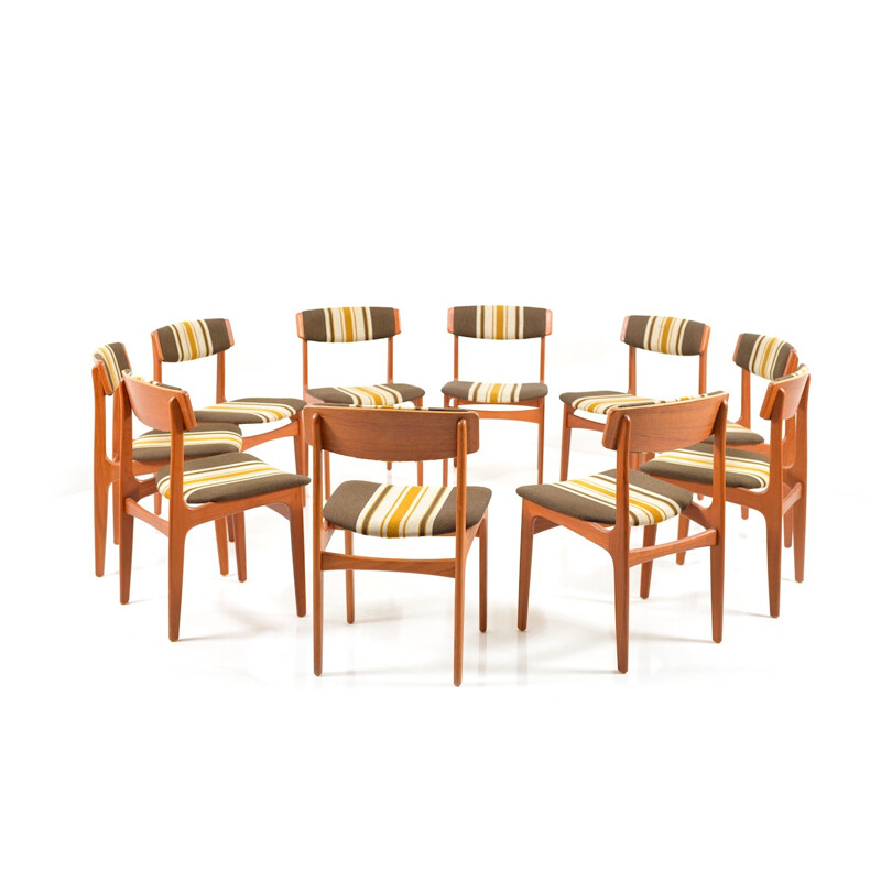 Set of 10 Dinner chairs by Thorsø Stolefabrik - 1960s
