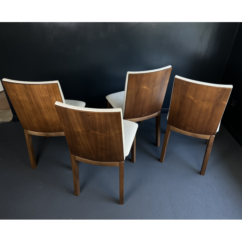Set of 4 vintage dining chairs in solid walnut wood for Skovby Møbelfabrik, Denmark