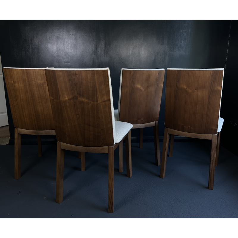 Set of 4 vintage dining chairs in solid walnut wood for Skovby Møbelfabrik, Denmark