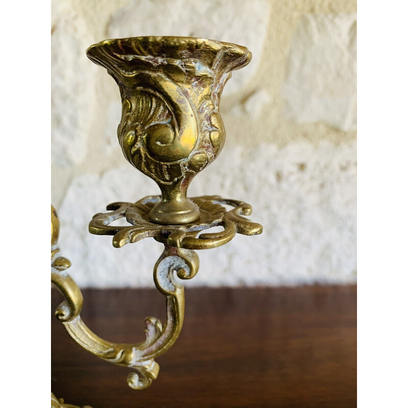 Pair of vintage bronze candelabras