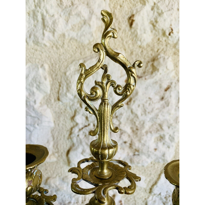 Pair of vintage bronze candelabras