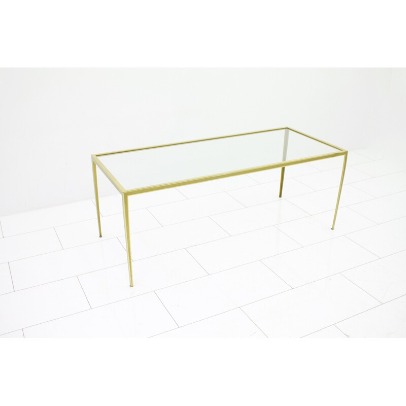 Brass and glass coffee table by Vereinigte Werkstätten - 1960s