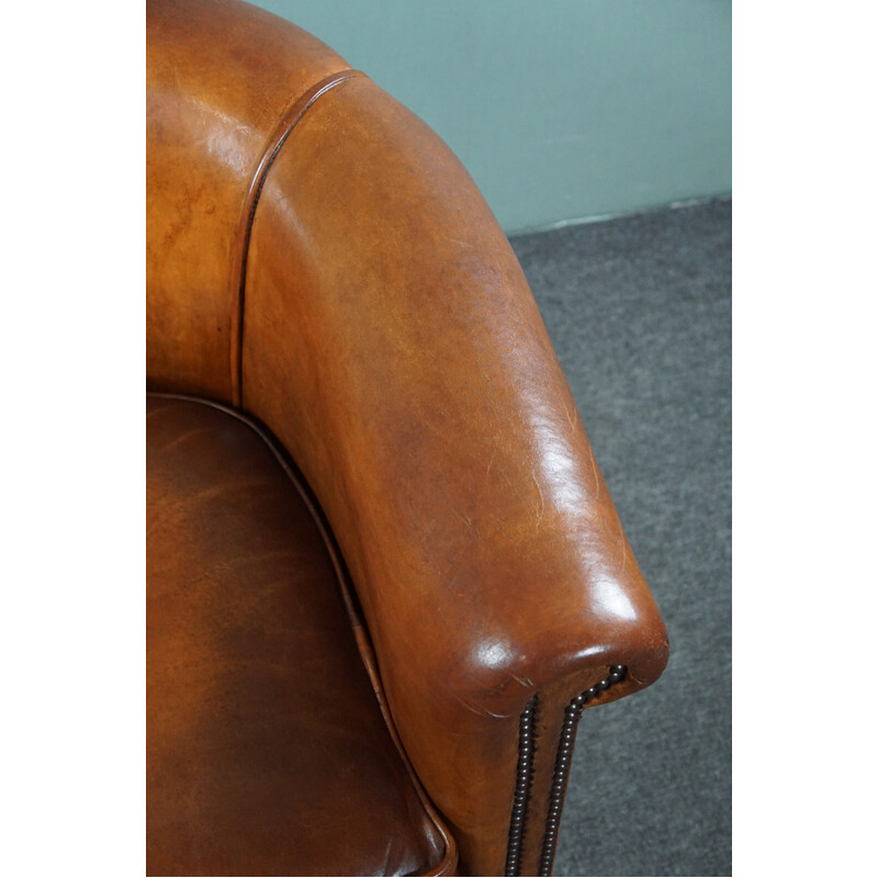 Vintage sheepskin club chair