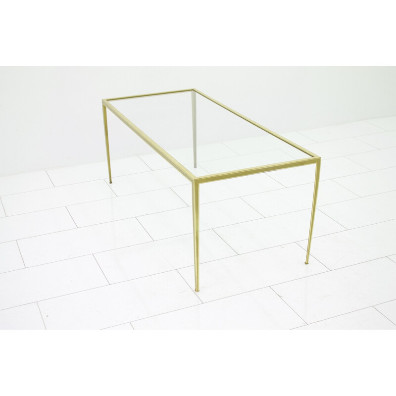 Brass and glass coffee table by Vereinigte Werkstätten - 1960s