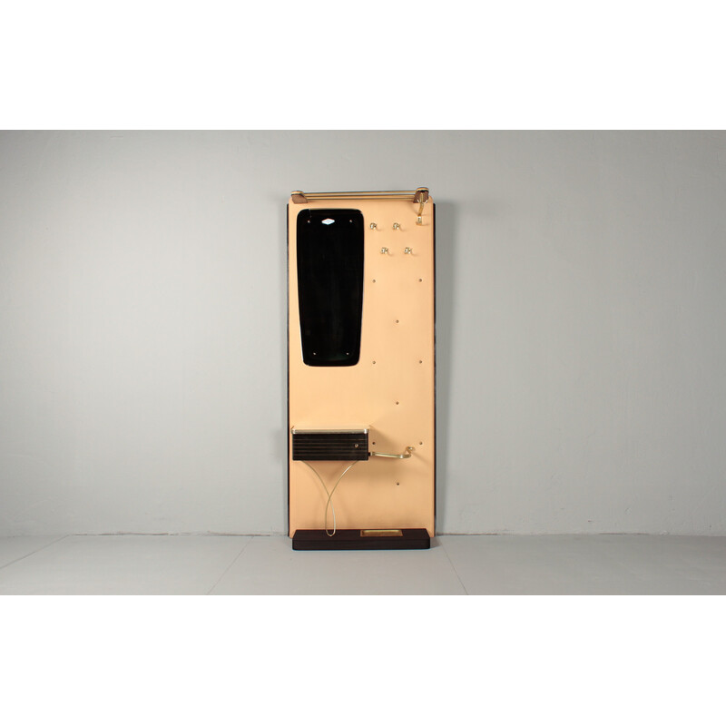 Armoire vintage en bois et plastique avec miroir, Allemagne 1961