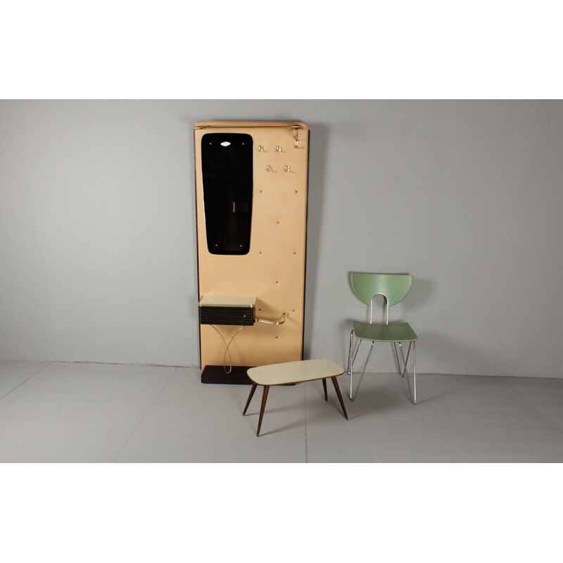 Armoire vintage en bois et plastique avec miroir, Allemagne 1961