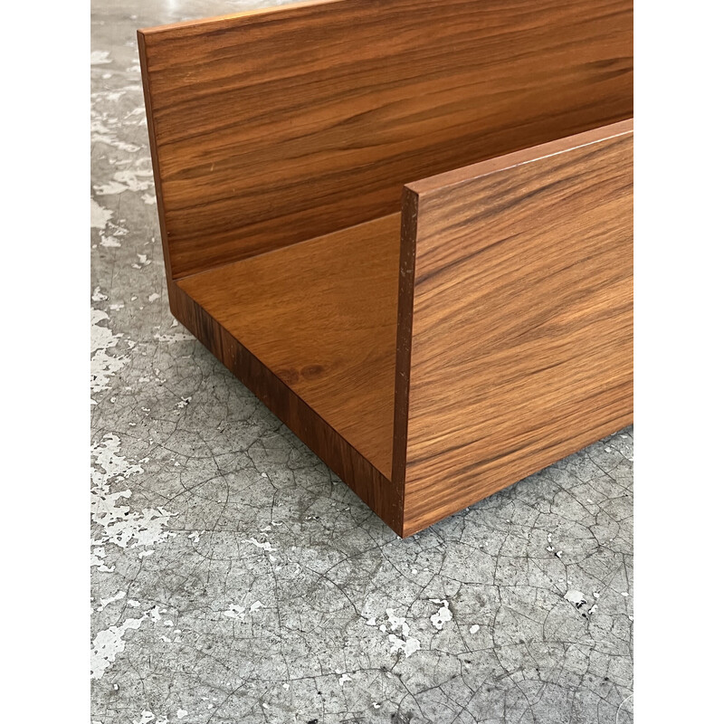 Vintage wall shelf in teak veneer by Walter Wirz for Wilhelm Renz, Germany 1960