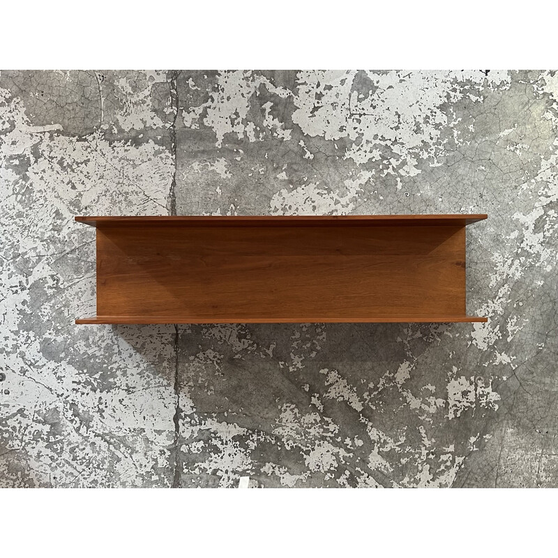 Vintage wall shelf in teak veneer by Walter Wirz for Wilhelm Renz, Germany 1960