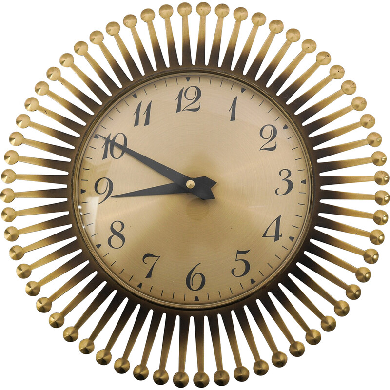 Vintage brass wall clock by Meister Anker, Germany 1960