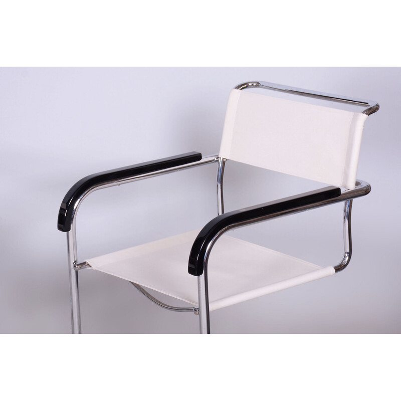 Pair of vintage Bauhaus armchairs in chromed steel by Marcel Breuer for Thonet, Czechoslovakia 1930