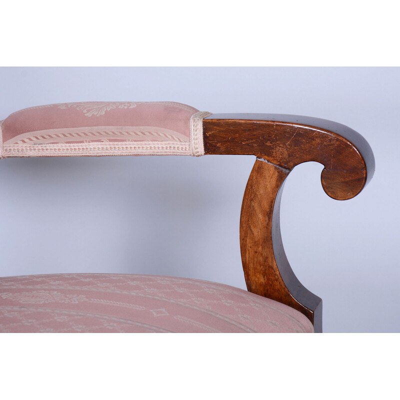 Vintage Biedermeier oak and walnut seating set, Austria 1840