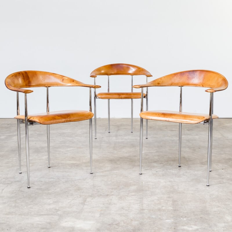 Set of 3 P40 chairs for Fasem - 1980s