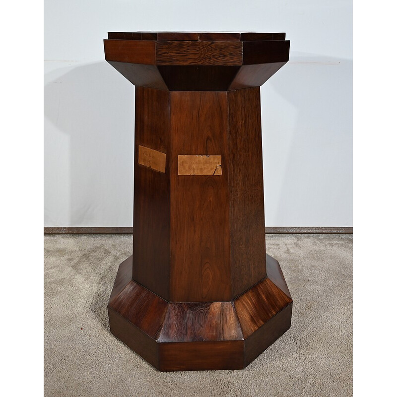 Vintage Art Deco column in amaranth and solid mahogany, 1930