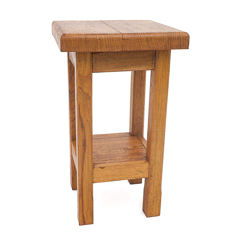 Vintage solid oak stool, 1950