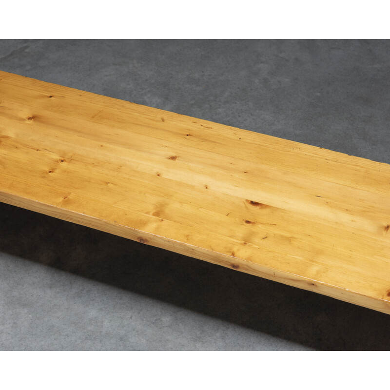 Vintage solid pine benches, selected by Charlotte Perriand for Les Arcs, France 1960