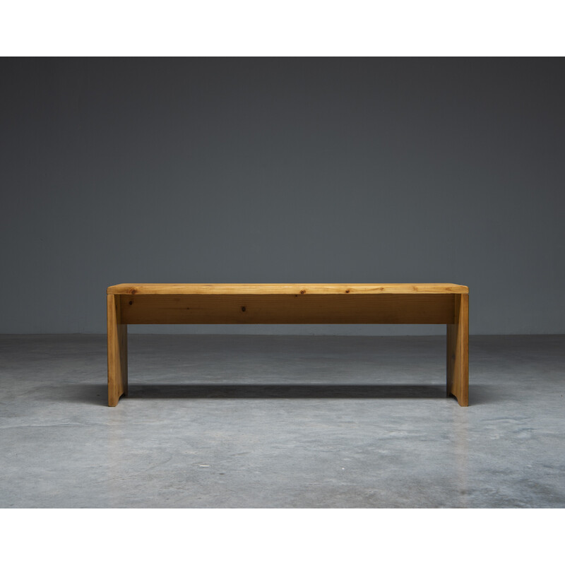 Vintage solid pine benches, selected by Charlotte Perriand for Les Arcs, France 1960
