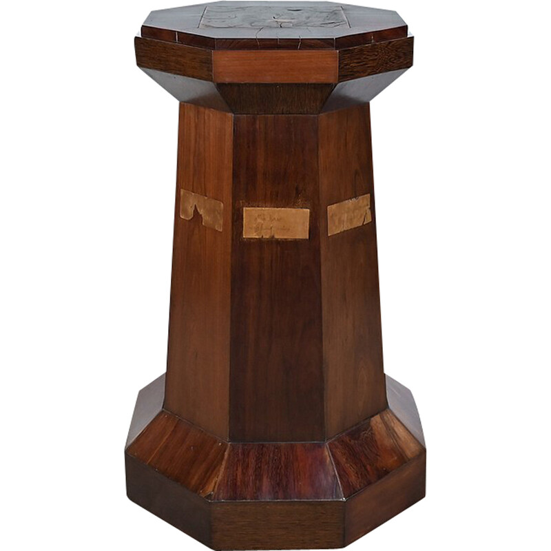 Vintage Art Deco column in amaranth and solid mahogany, 1930
