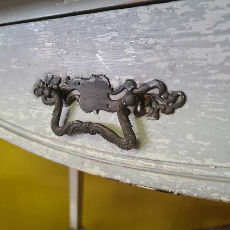 Table console vintage Art Nouveau en bois avec tiroir, France 1900